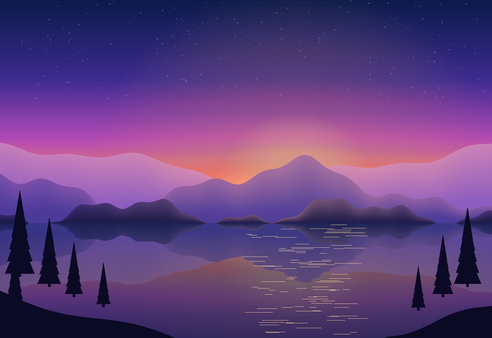 Mountain landscape after AI editing