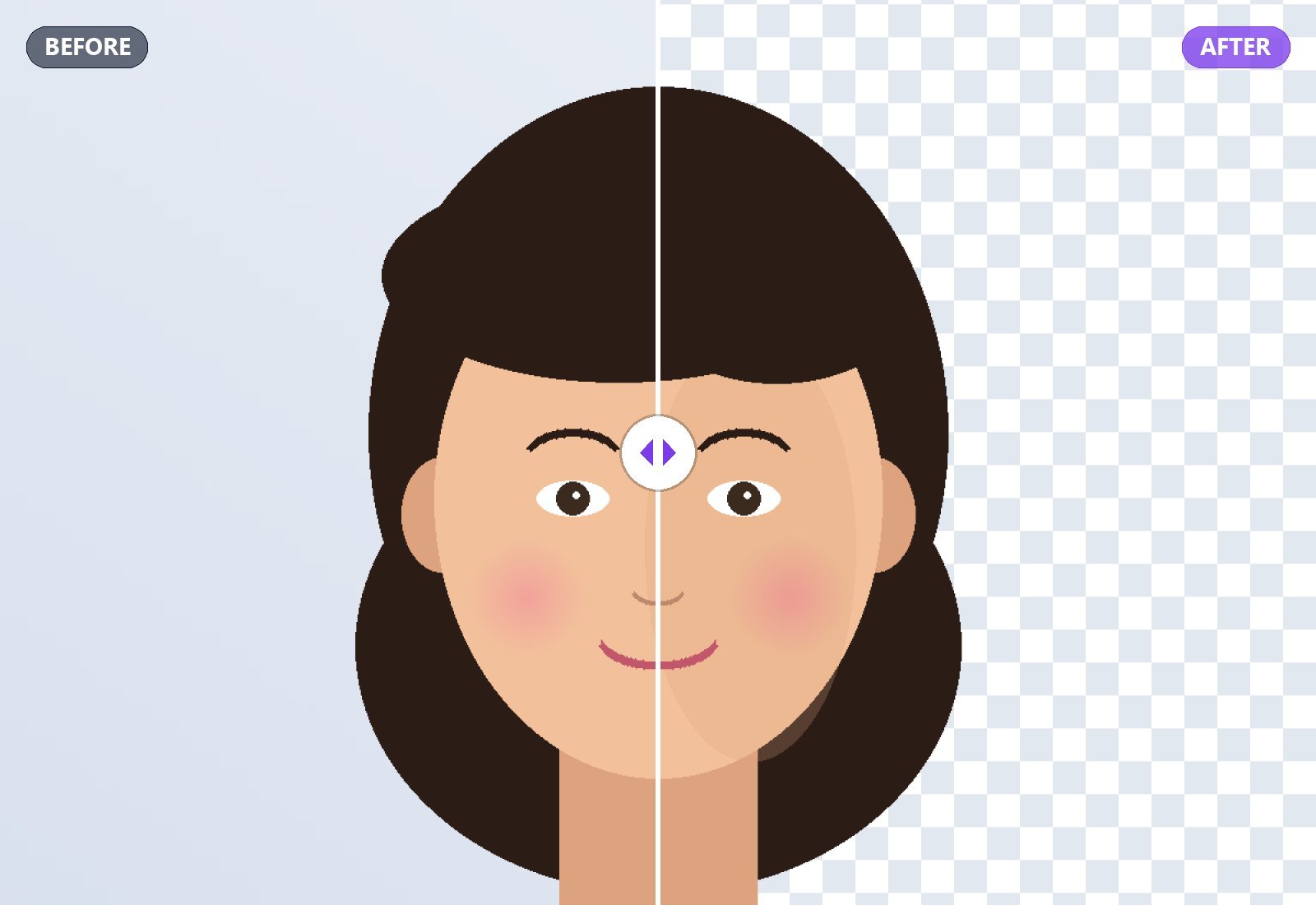 AI Background Remover before and after example