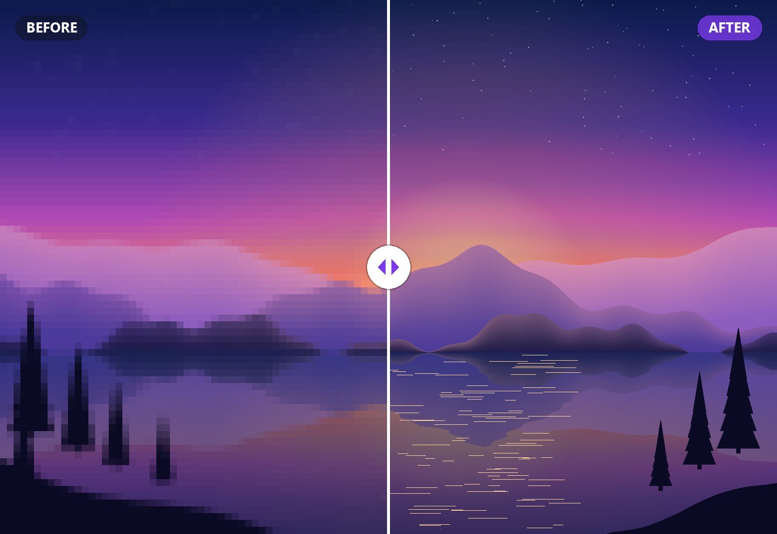 AI Image Upscaler before and after example